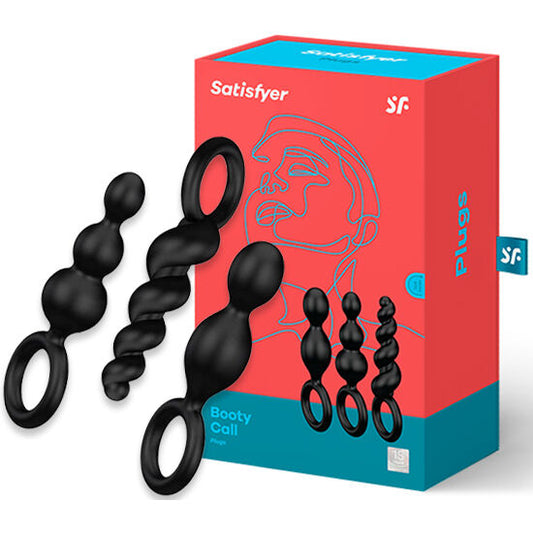 Juego de 3 Plugs Anales Satisfyer en Color Negro