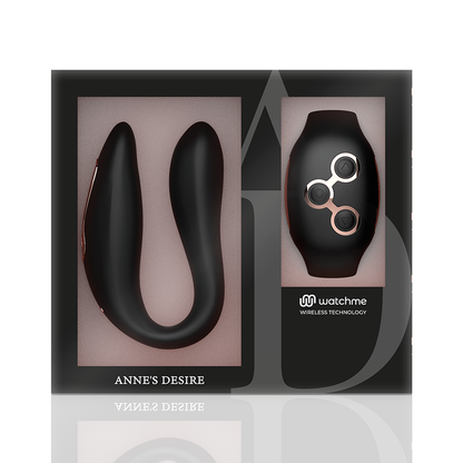 Anne's Desire - Estimulador Dual con Tecnología Watchme en Negro y Dorado