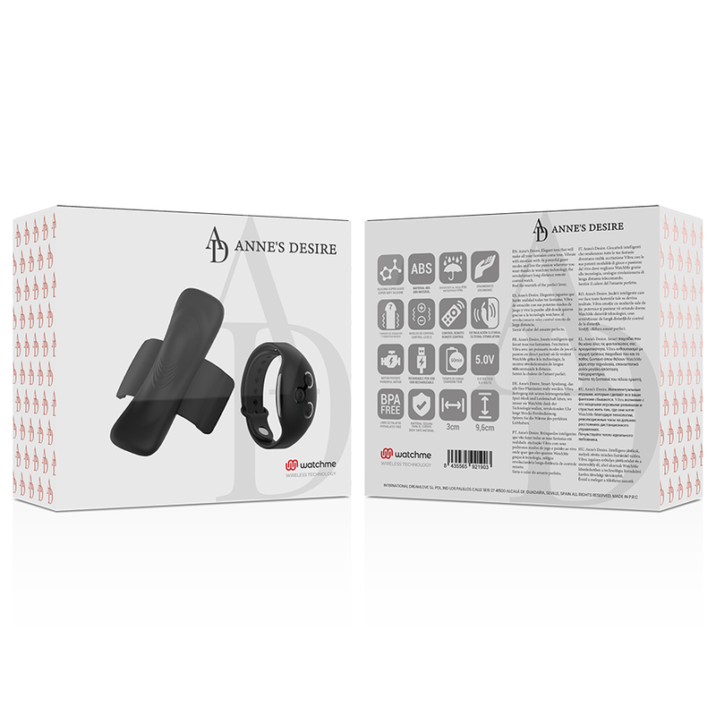 Panty Vibrador Negro con Tecnología WatchMe - Colección Anne's Desire
