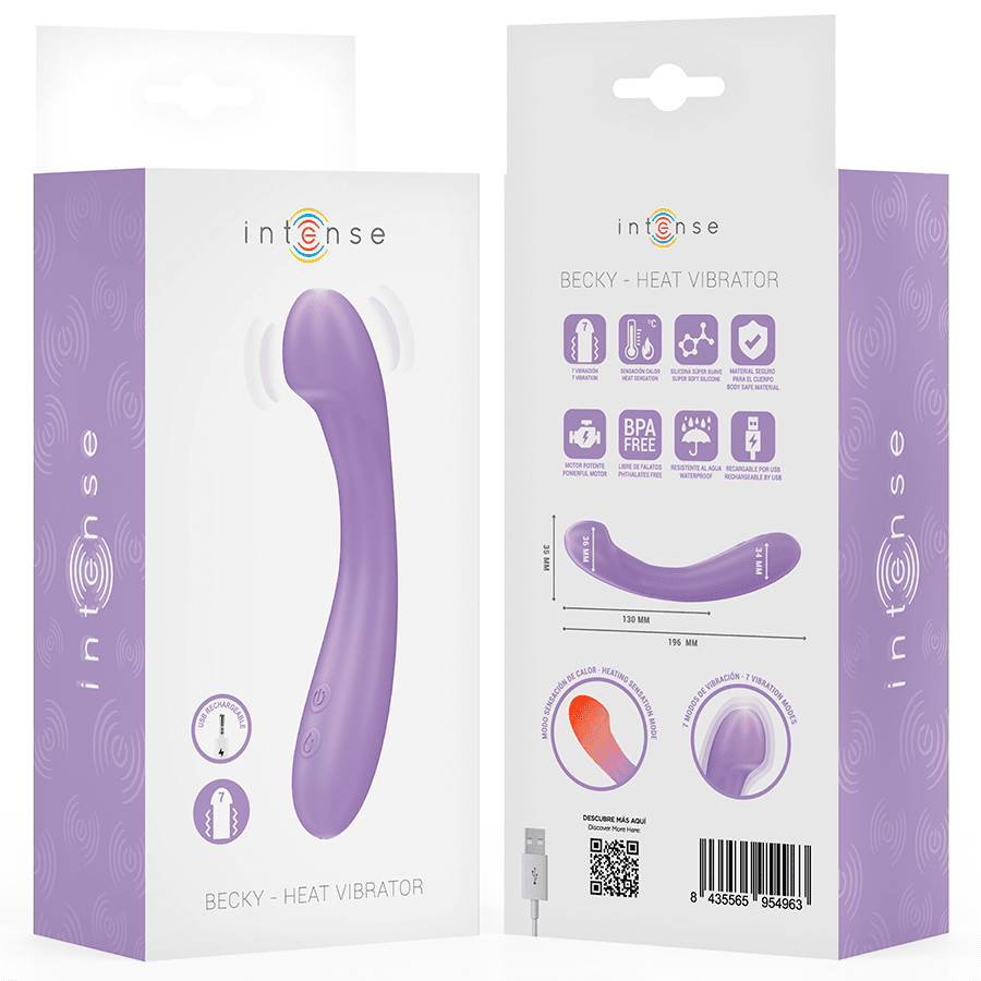 INTENSE - BECKY VIBRADOR 19 CM CALENTABLE 7 VIBRACIONES MORADO - Lover Dreams
