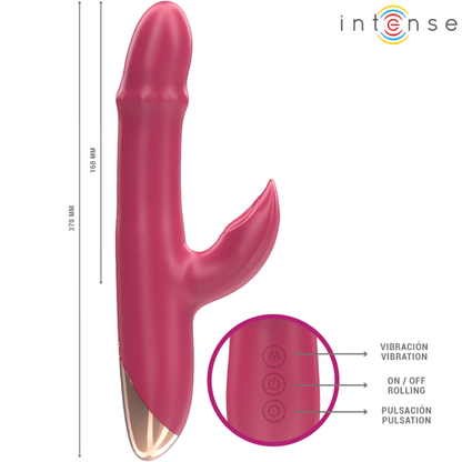 INTENSE - CHLOE VIBRADOR MULTIFUNCIÓN 3 EN 1 ROJO - Lover Dreams