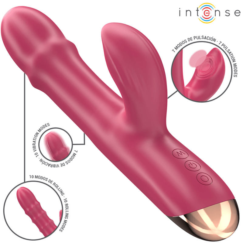 INTENSE - CHLOE VIBRADOR MULTIFUNCIÓN 3 EN 1 ROJO - Lover Dreams