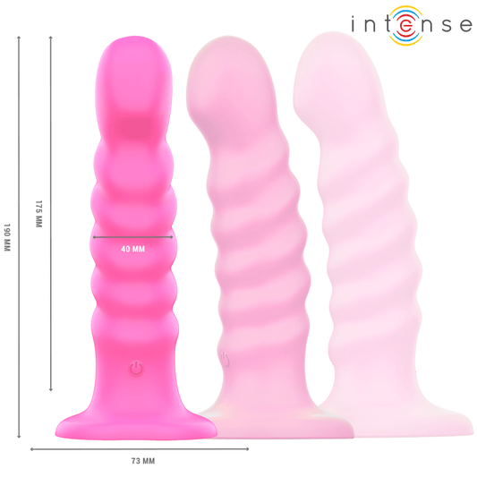 INTENSE - CINDY VIBRADOR TALLA L DISEÑO EN ESPIRAL 10 VIBRACIONES ROSA CONTROL REMOTO - Lover Dreams