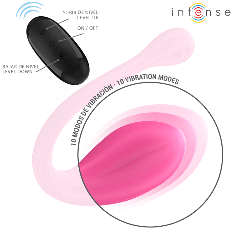 INTENSE - JANICE VIBRADOR U DOBLE ESTIMULACIÓN 10 VIBRACIONES ROSA CONTROL REMOTO - Lover Dreams