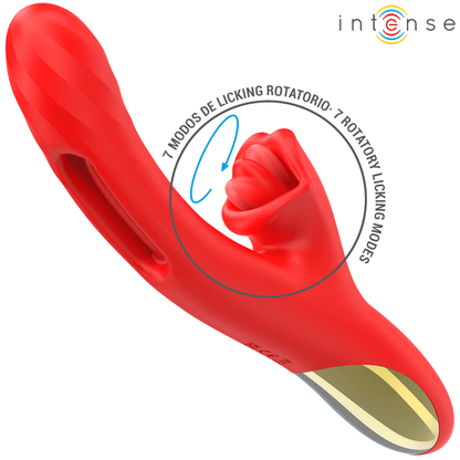 INTENSE - JESSICA VIBRADOR MULTIFUNCIÓN ESTIMULACIÓN CLÍTORIS 24.8 CM ROJO - Lover Dreams