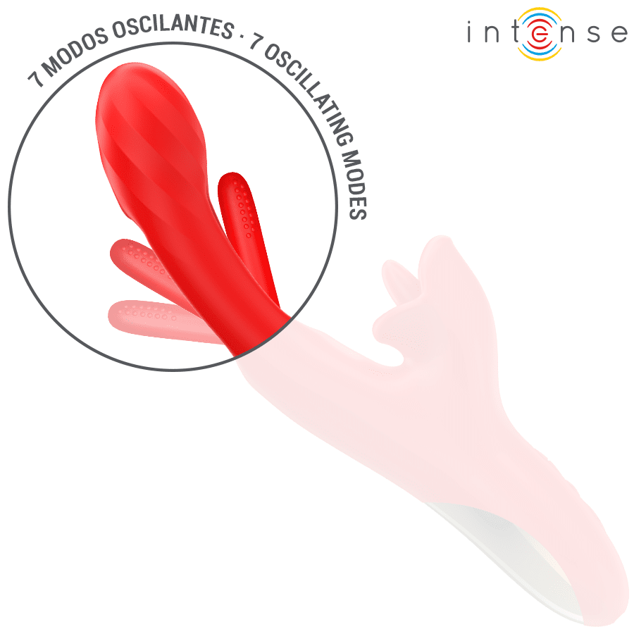 INTENSE - JESSICA VIBRADOR MULTIFUNCIÓN ESTIMULACIÓN CLÍTORIS 24.8 CM ROJO - Lover Dreams