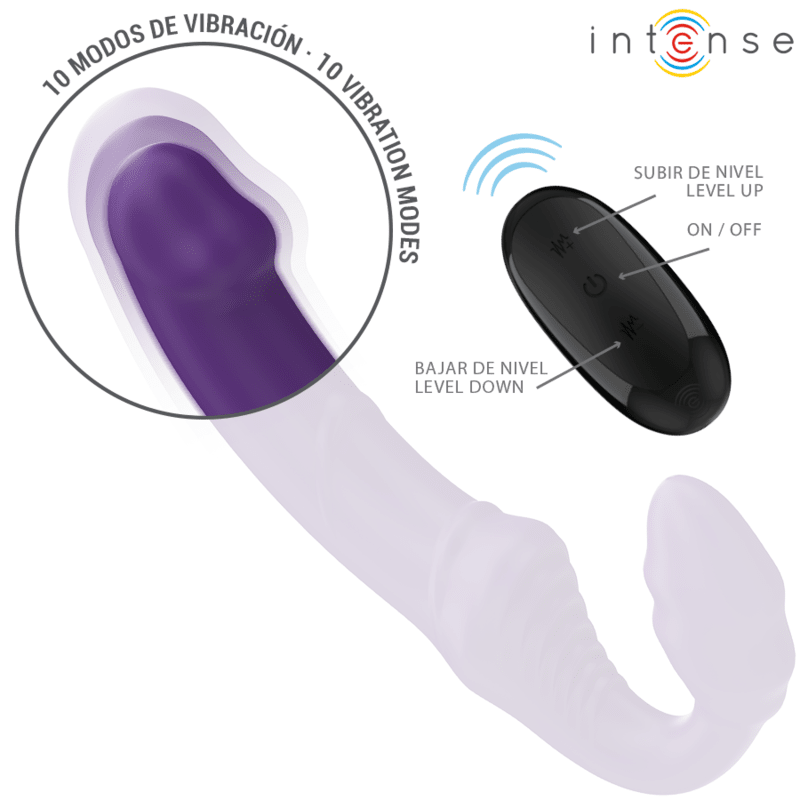 INTENSE - JILL VIBRADOR DOBLE 20 CM VIOLETA CONTROL REMOTO - Lover Dreams