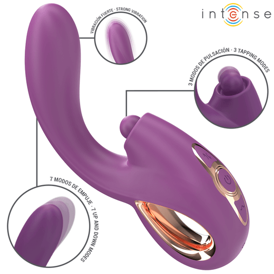 INTENSE - LALI VIBRADOR PUNTO G MULTIFUNCIÓN ESTIMULACIÓN & EMPUJE & VIBRACIÓN MORADO - Lover Dreams