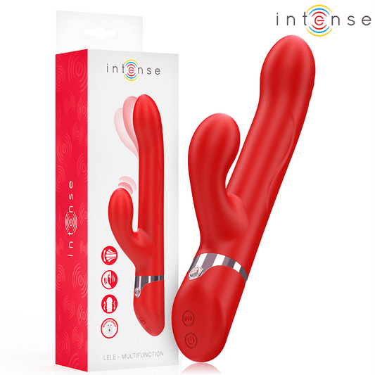 INTENSE - LELE VIBRADOR MULTIFUNCIÓN ROTATORIO & OSCILACIÓN & ESTIMULACIÓN ROJO - Lover Dreams