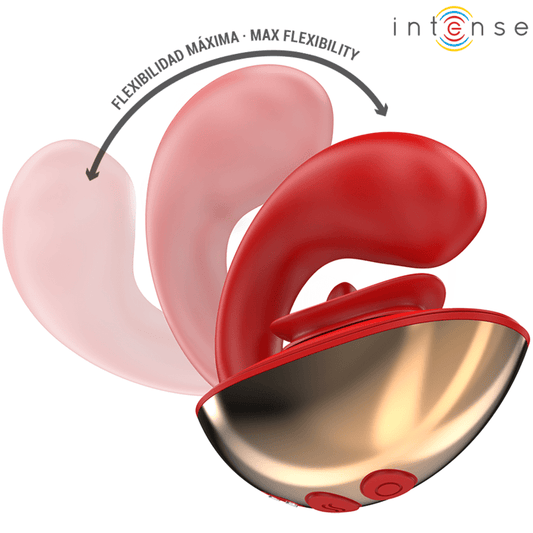 INTENSE - MARIAH VIBRADOR & ESTIMULADOR EN FORMA DE U 10 VIBRACIONES ROJO - Lover Dreams
