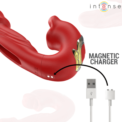 INTENSE - NATHY VIBRADOR DOBLE CON BOCA ESTIMULADORA MULTIFUNCIÓN ROJO - Lover Dreams