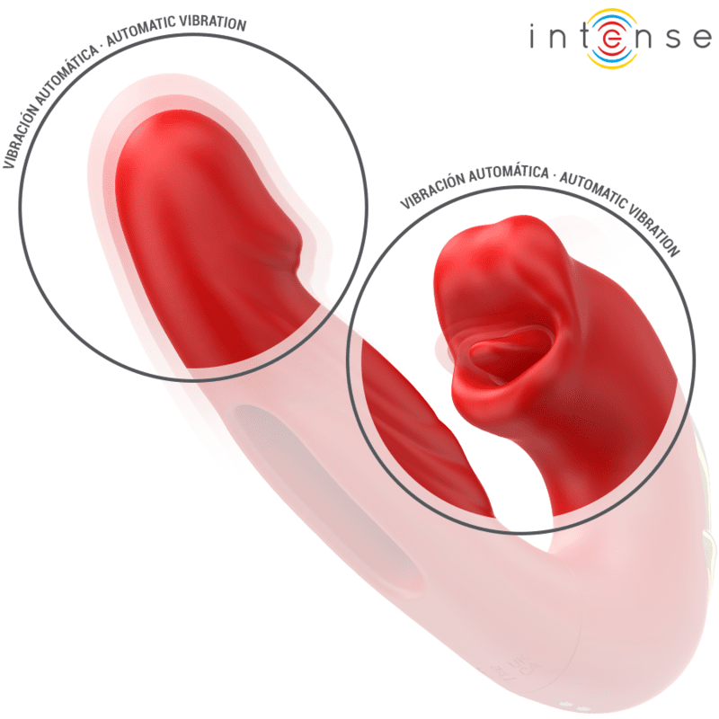 INTENSE - NATHY VIBRADOR DOBLE CON BOCA ESTIMULADORA MULTIFUNCIÓN ROJO - Lover Dreams