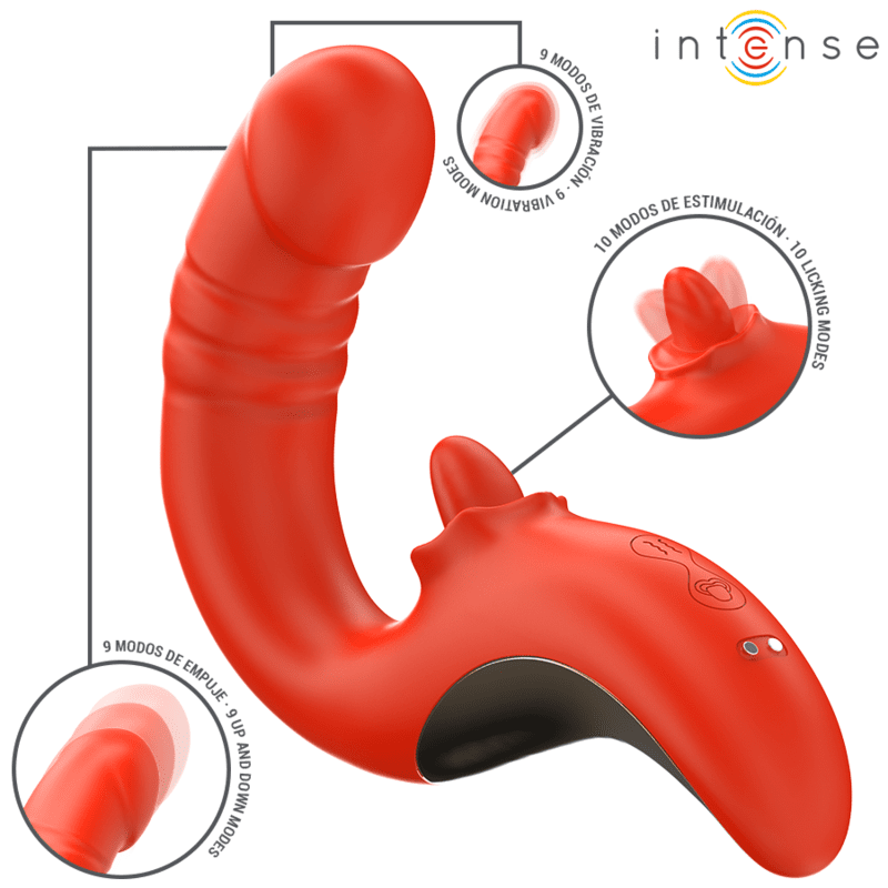 INTENSE - PAULINA VIBRADOR & ESTIMULADOR EN FORMA DE U ROJO - Lover Dreams
