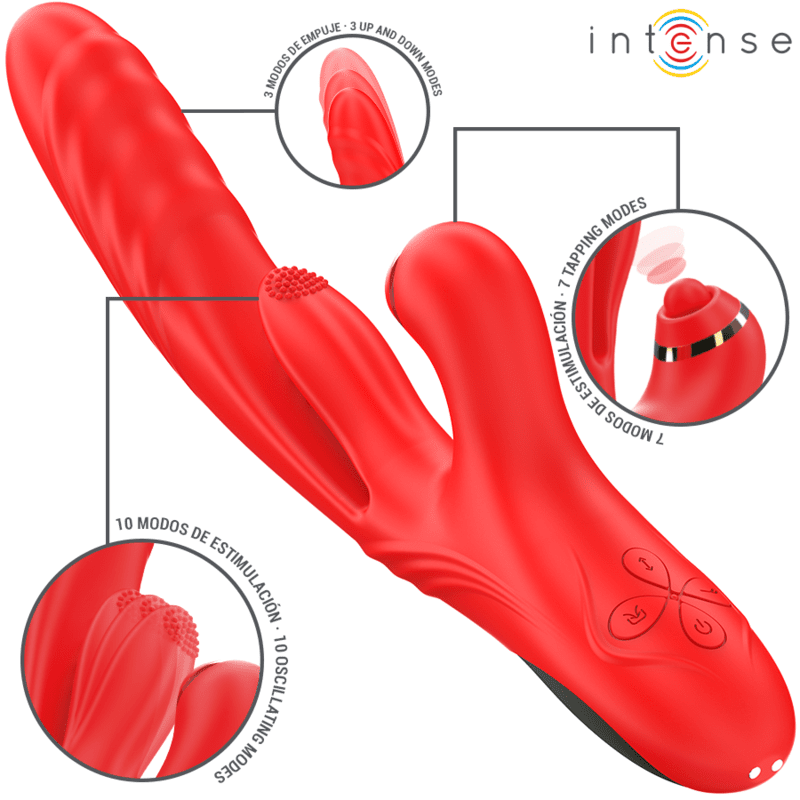 INTENSE - ROSALIA VIBRADOR MULTIFUNCIÓN 3 EN 1 ROJO - Lover Dreams