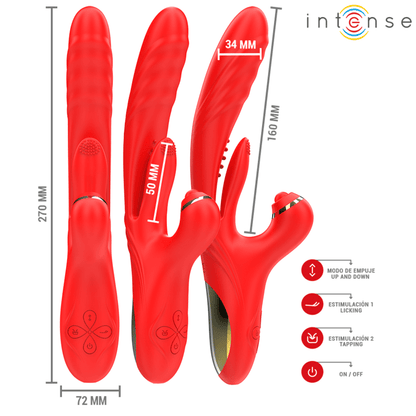 INTENSE - ROSALIA VIBRADOR MULTIFUNCIÓN 3 EN 1 ROJO - Lover Dreams