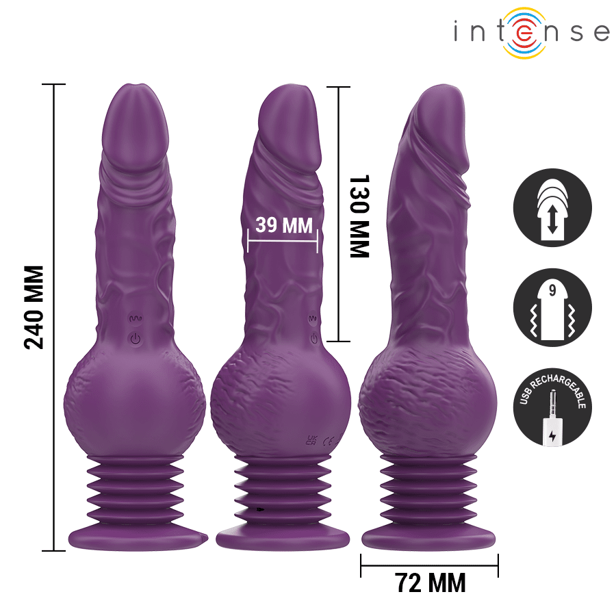 INTENSE - TATUM VIBRADOR MULTIFUNCIÓN CON VIBRACIÓN UP AND DOWN 24 CM MORADO - Lover Dreams