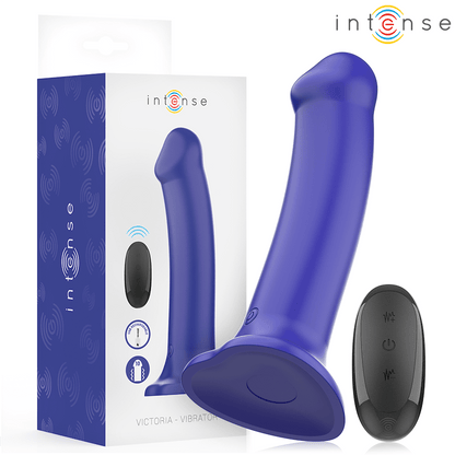INTENSE - VICTORIA VIBRADOR CON VENTOSA 10 VIBRACIONES AZUL OSCURO CONTROL REMOTO - Lover Dreams