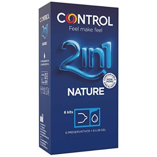 Kit de Preservativo CONTROL NATURE con Gel Lubricante - Látex Natural, Probados y Seguros - Lover Dreams