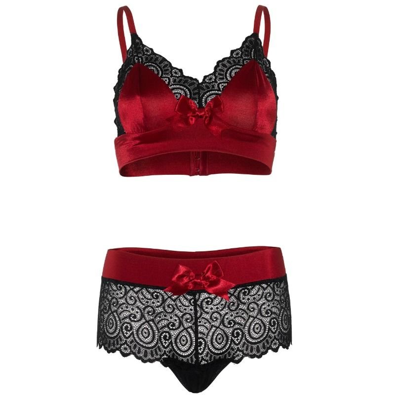 LEG AVENUE - SET DOS PIEZAS ROJO Y NEGRO S/M - Lover Dreams