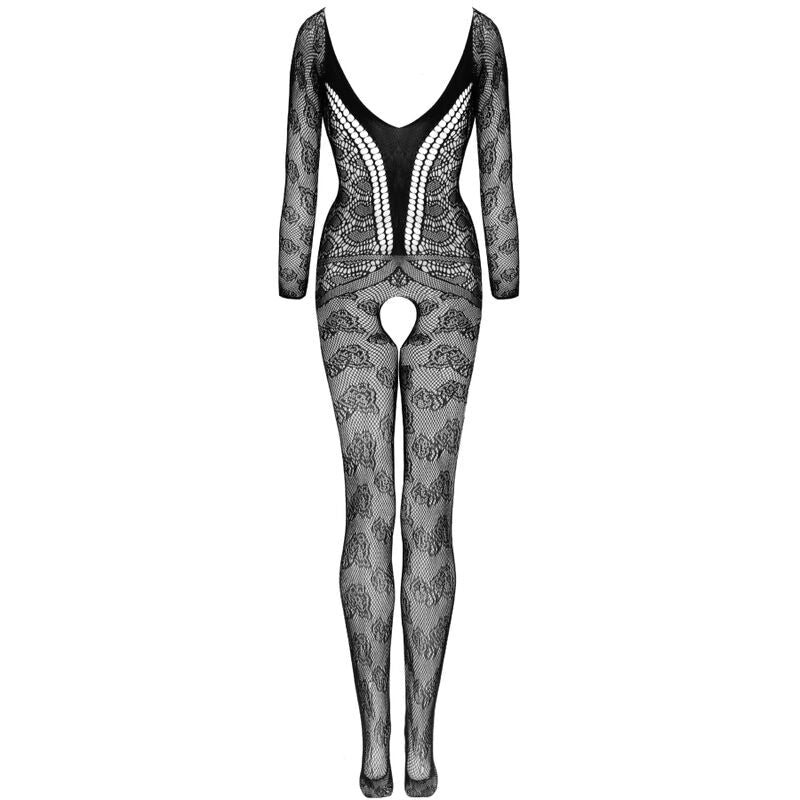 LIVCO CORSETTI FASHION - CORDILL LC 17357 BODYSTOCKING CROTCHLESS NEGRO TALLA ÚNICA - Lover Dreams
