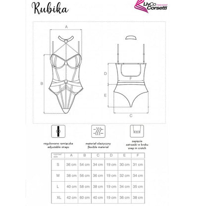 LIVCO CORSETTI FASHION - RUBIKA LC XG079 BODY CON GARGANTILLA NEGRO S - Lover Dreams