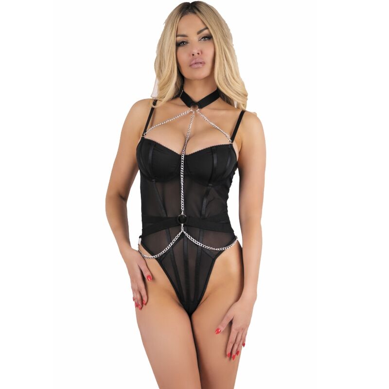 LIVCO CORSETTI FASHION - RUBIKA LC XG079 BODY CON GARGANTILLA NEGRO S - Lover Dreams