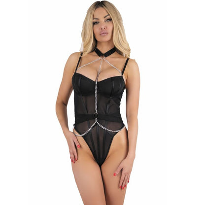 LIVCO CORSETTI FASHION - RUBIKA LC XG079 BODY CON GARGANTILLA NEGRO S - Lover Dreams