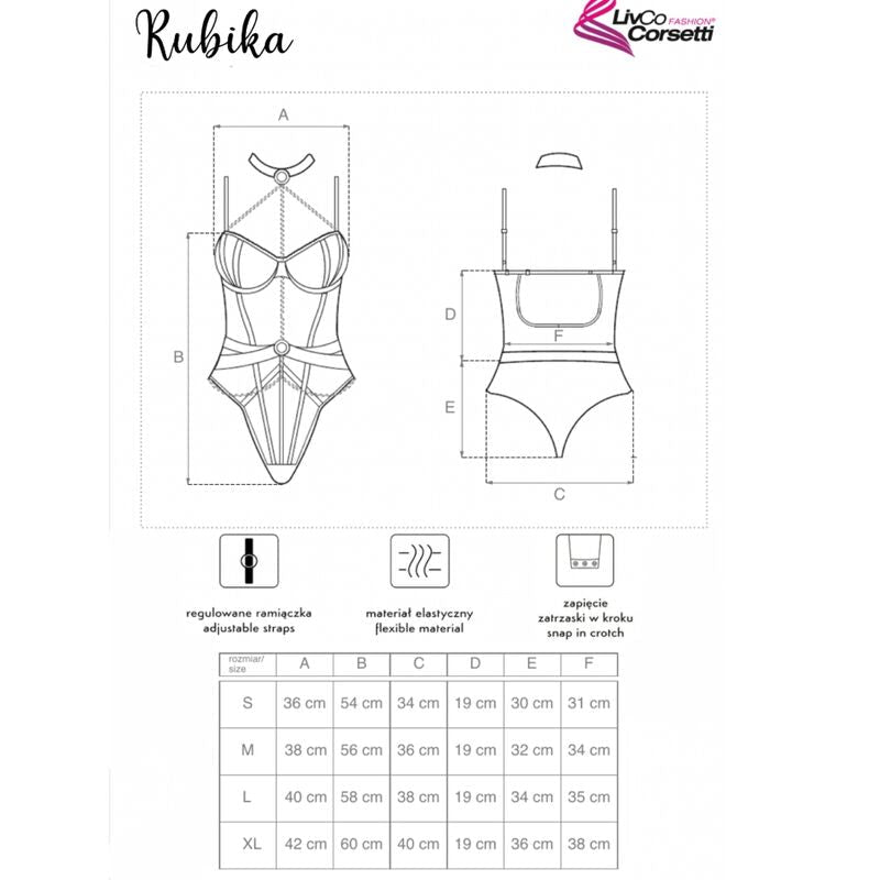 LIVCO CORSETTI FASHION - RUBIKA LC XG079 BODY CON GARGANTILLA NEGRO S - Lover Dreams