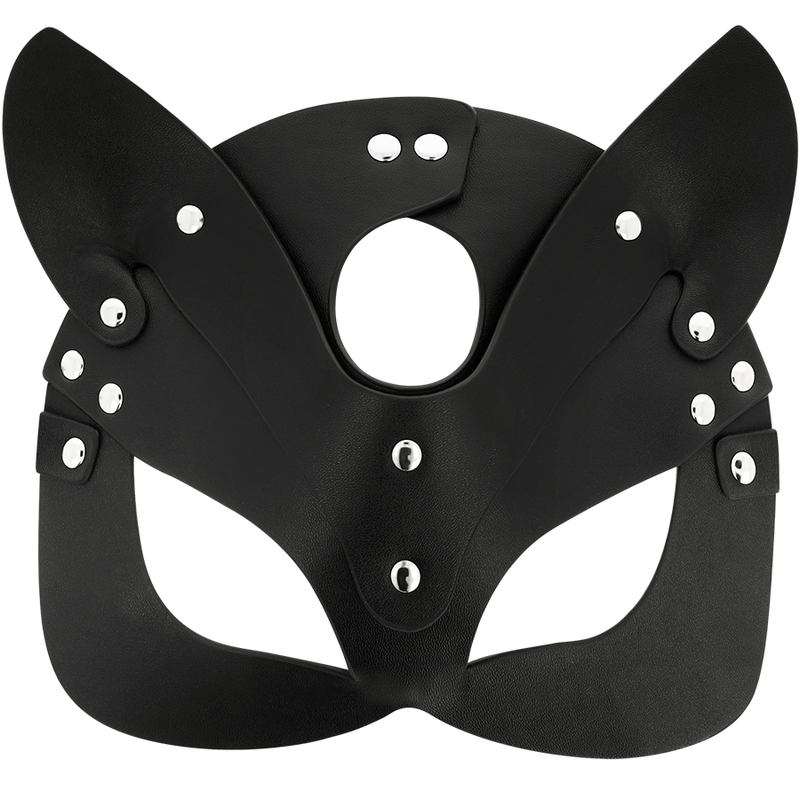 Máscara con Orejas de Gato en Cuero Vegano - Coquette Chic Desire - Lover Dreams