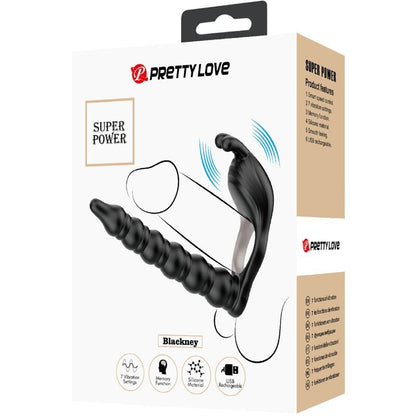 PRETTY LOVE - BLACKNEY ANILLO PENE CON PLUG VIBRADOR NEGRO - Lover Dreams