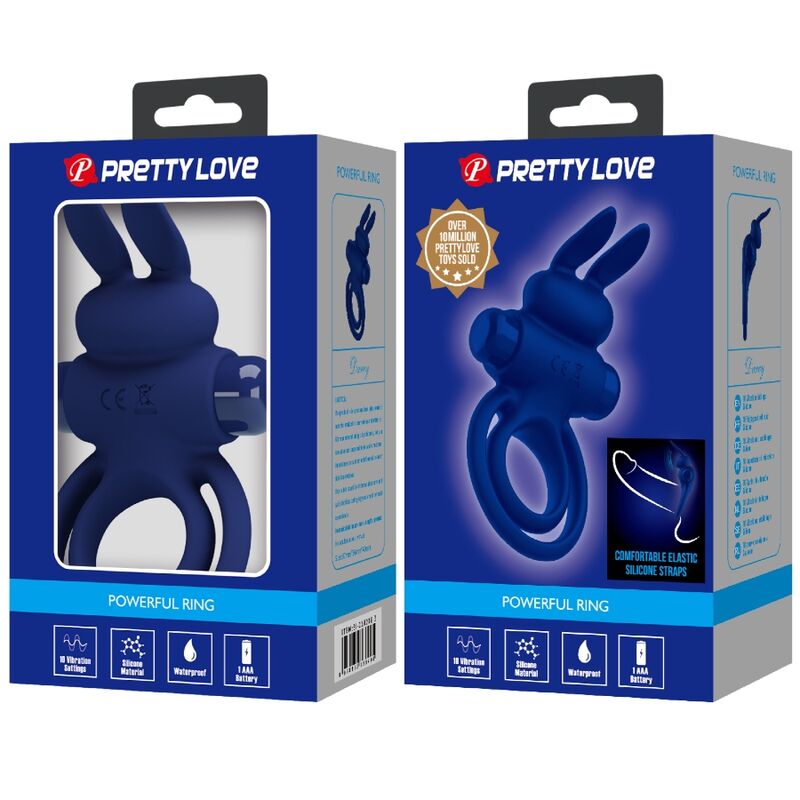 PRETTY LOVE - DAREY DOBLE ANILLO VIBRADOR RABBIT AZUL - Lover Dreams