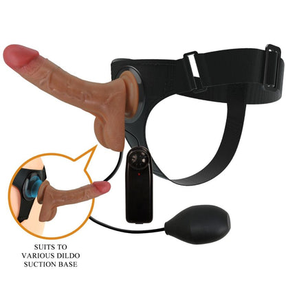 PRETTY LOVE - HARNESS BRIEFS UNIVERSAL CON DILDO VIBRACIÓN Y SQUIRTING 15.5 CM MULATO - Lover Dreams