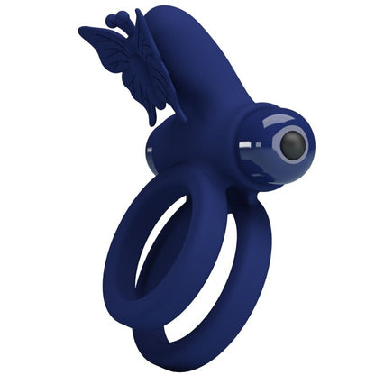 PRETTY LOVE - JAMELE DOBLE ANILLO CON VIBRACIÓN & ESTIMULADOR MARIPOSA AZUL - Lover Dreams