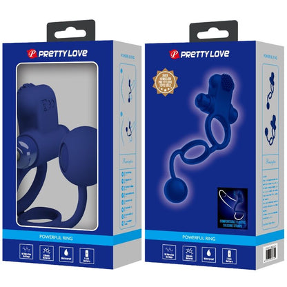 PRETTY LOVE - REMINGTON DOBLE ANILLO VIBRADOR CON PLUG AZUL - Lover Dreams