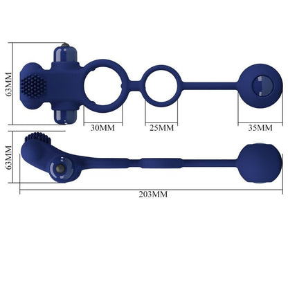 PRETTY LOVE - REMINGTON DOBLE ANILLO VIBRADOR CON PLUG AZUL - Lover Dreams