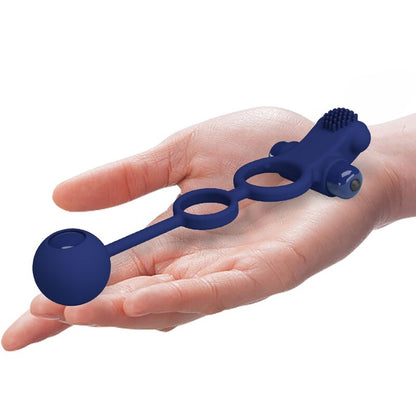 PRETTY LOVE - REMINGTON DOBLE ANILLO VIBRADOR CON PLUG AZUL - Lover Dreams