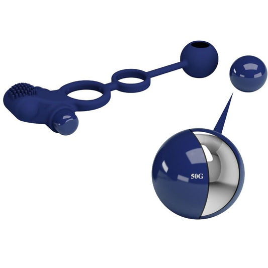 PRETTY LOVE - REMINGTON DOBLE ANILLO VIBRADOR CON PLUG AZUL - Lover Dreams