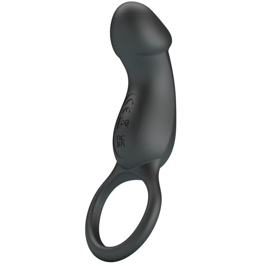 PRETTY LOVE - TRAE ANILLO VIBRADOR CON ESTIMULADOR NEGRO - Lover Dreams