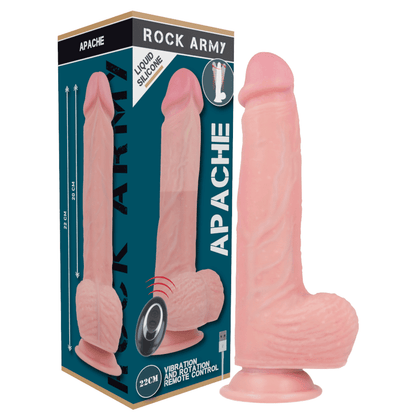 ROCKARMY - ARNÉS + LIQUID SILICONE VIBRADOR CONTROL REMOTO PREMIUM APACHE 20.5 CM - O - 4.62 CM - Lover Dreams