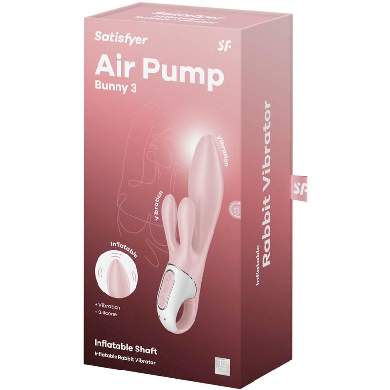 SATISFYER - AIR PUMP BUNNY 3 INFLABLE VIBRADOR RABBIT ROSA - Lover Dreams