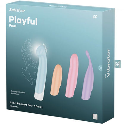 SATISFYER - PLAYFUL FOUR SET VIBRADORES 4 EN 1 + POWER BULLET - Lover Dreams