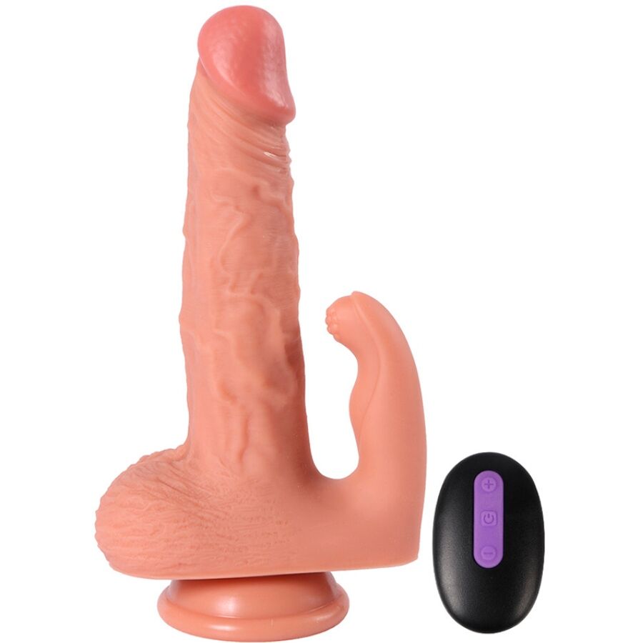 SHEQU - HAYDEN DILDO Y ESTIMULADOR DE CLÍTORIS CON VIBRACIÓN Y CONTROL REMOTO 16 CM - Lover Dreams