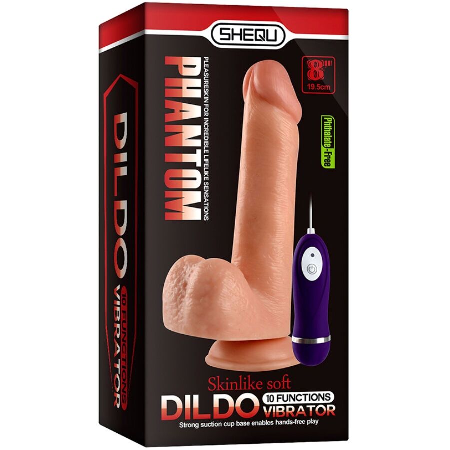 SHEQU - PHANTOM DILDO VIBRADOR CON CONTROL REMOTO 20 CM - Lover Dreams