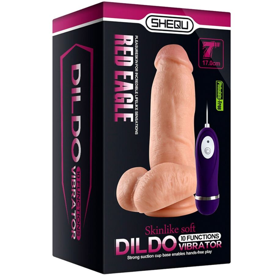 SHEQU - RED EAGLE DILDO VIBRADOR CON CONTROL REMOTO 17 CM - Lover Dreams