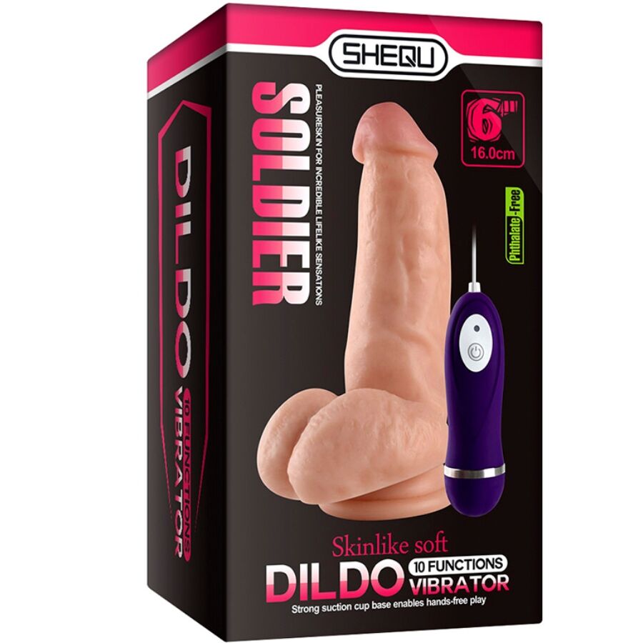 SHEQU - SOLDIER DILDO VIBRADOR CON CONTROL REMOTO 16 CM - Lover Dreams
