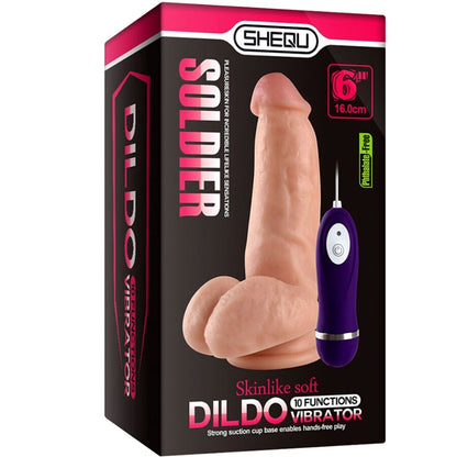 SHEQU - SOLDIER DILDO VIBRADOR CON CONTROL REMOTO 16 CM - Lover Dreams