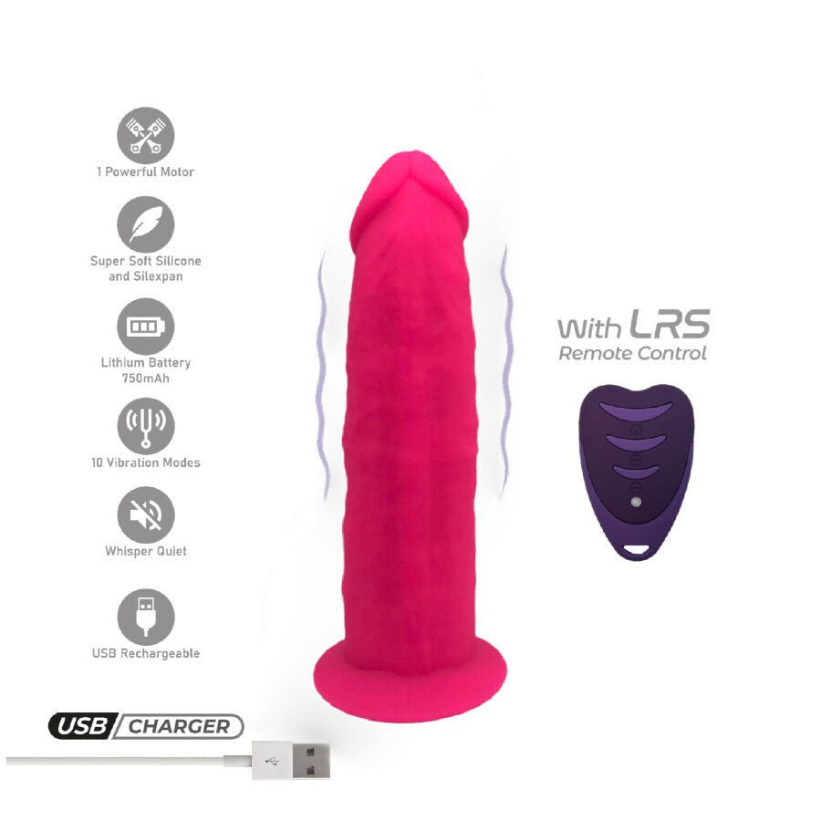 SILEXD - PENE REALÍSTICO MODELO 2 ROSA + CONTROL REMOTO LRS 17 CM - Lover Dreams