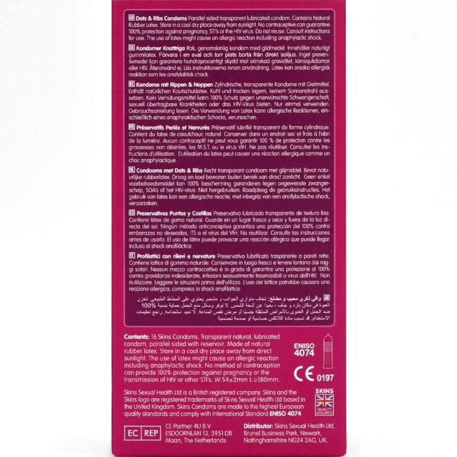 SKINS - DOTS & RIBS PRESERVATIVOS PREMIUM PACK 16 - Lover Dreams