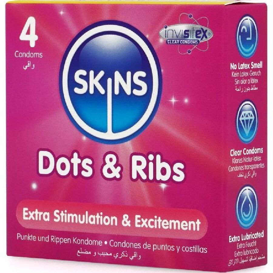 SKINS - DOTS & RIBS PRESERVATIVOS PREMIUM PACK 4 - Lover Dreams