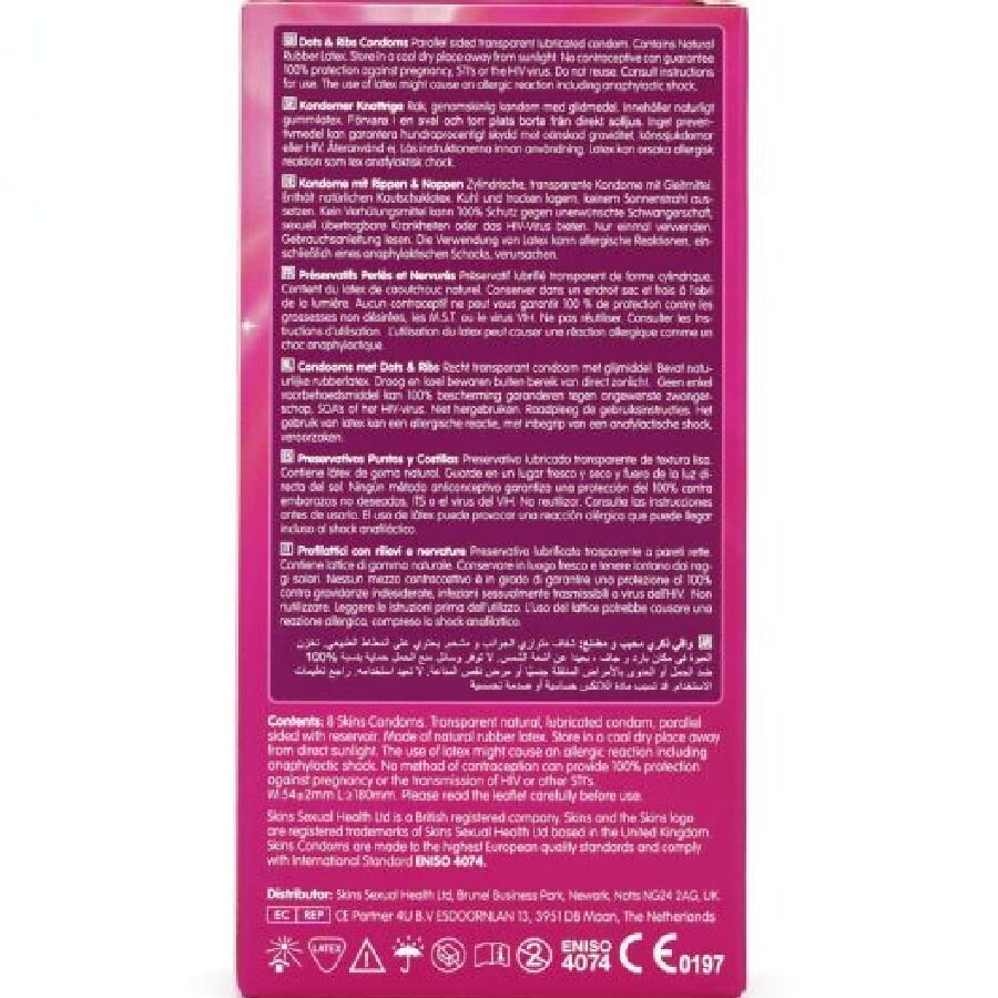 SKINS - DOTS & RIBS PRESERVATIVOS PREMIUM PACK 8 - Lover Dreams